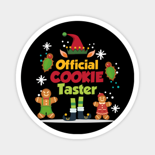 Official Christmas Cookie Taster Gingerbread Xmas Elf Magnet